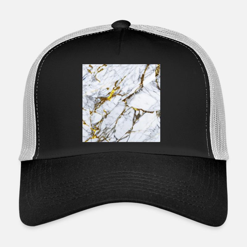 Marble White Gold Texture Trucker Cap