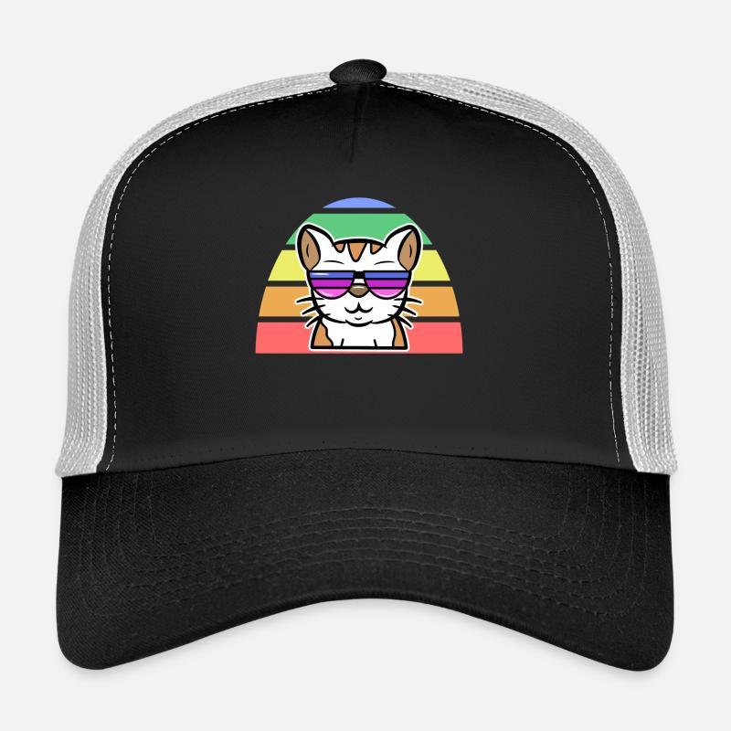Lgbt Cool Cat Rainbow Human Rights Pride Trucker Cap