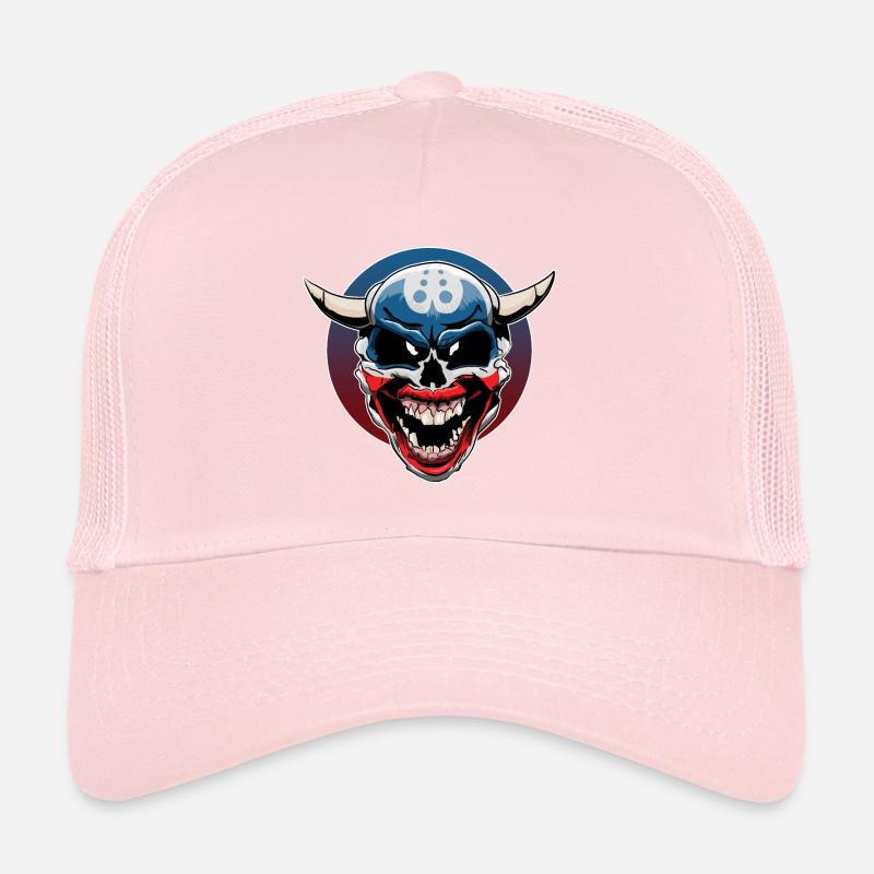 Evil clown skull with demonic laughter Trucker Cap