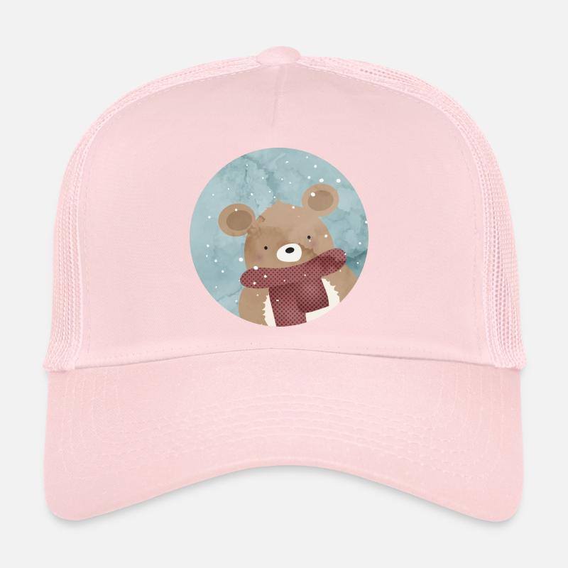 Ours doré sucré en hiver quand il neige Casquette trucker 
