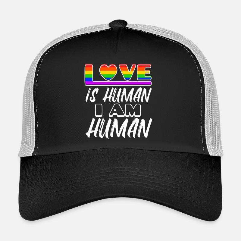 Human Rights Lgbt Love Heart Statement Homo Trucker Cap