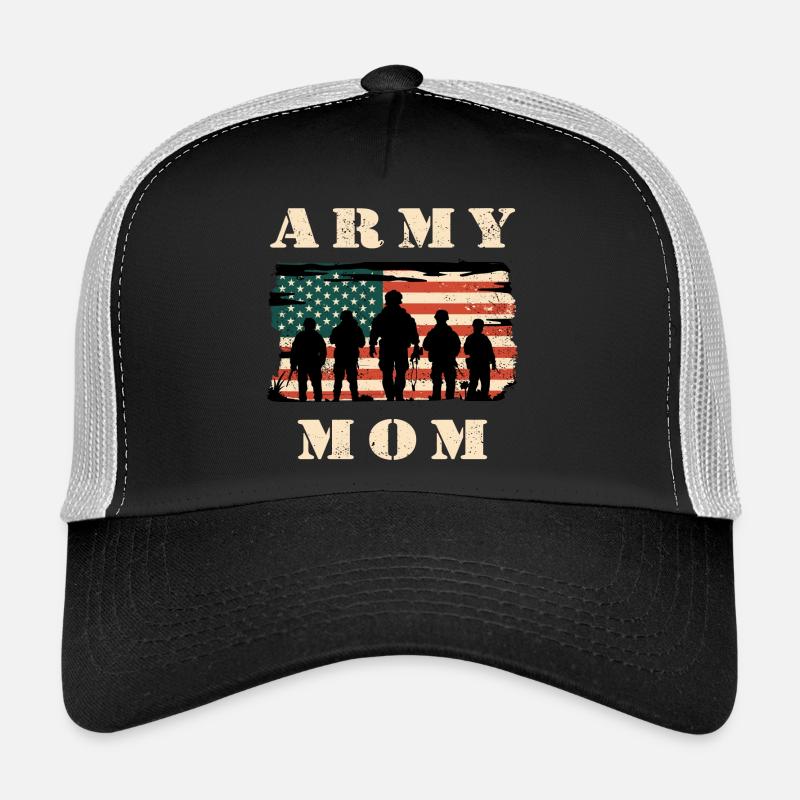 Armee Mutter mit USA Flagge Trucker Cap