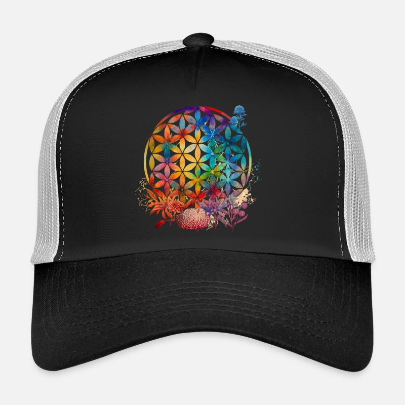 Farbenkreis Blume des Lebens Muster Trucker Cap