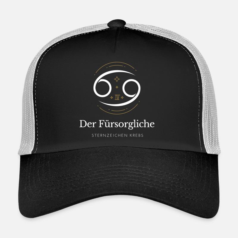 Der Fürsorgliche - Sternzeichen Krebs - Trucker Cap - Schwarz/Steingrau
