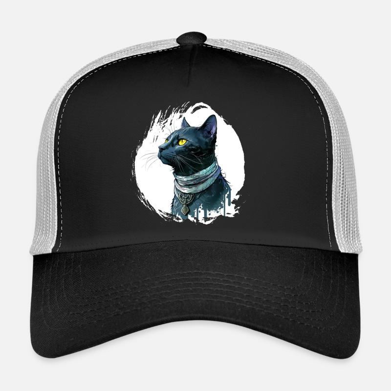 Schwarze Katze Inkl Splash Trucker Cap