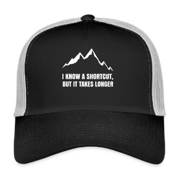Lustige Sprüche Wandern Statement Wanderer Berge - Trucker Cap - Schwarz/Steingrau - Vorne