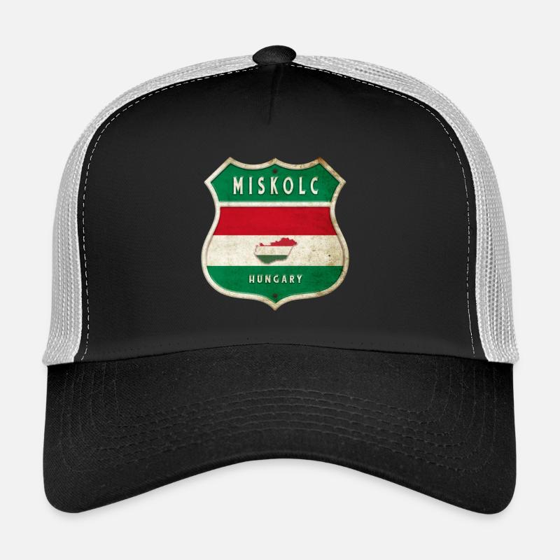 Miskolc Ungarn Wappen Flaggen Design - Trucker Cap - Schwarz/Steingrau