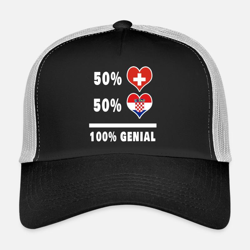 Croatie et Suisse 100% Drapeau Génial Casquette trucker 