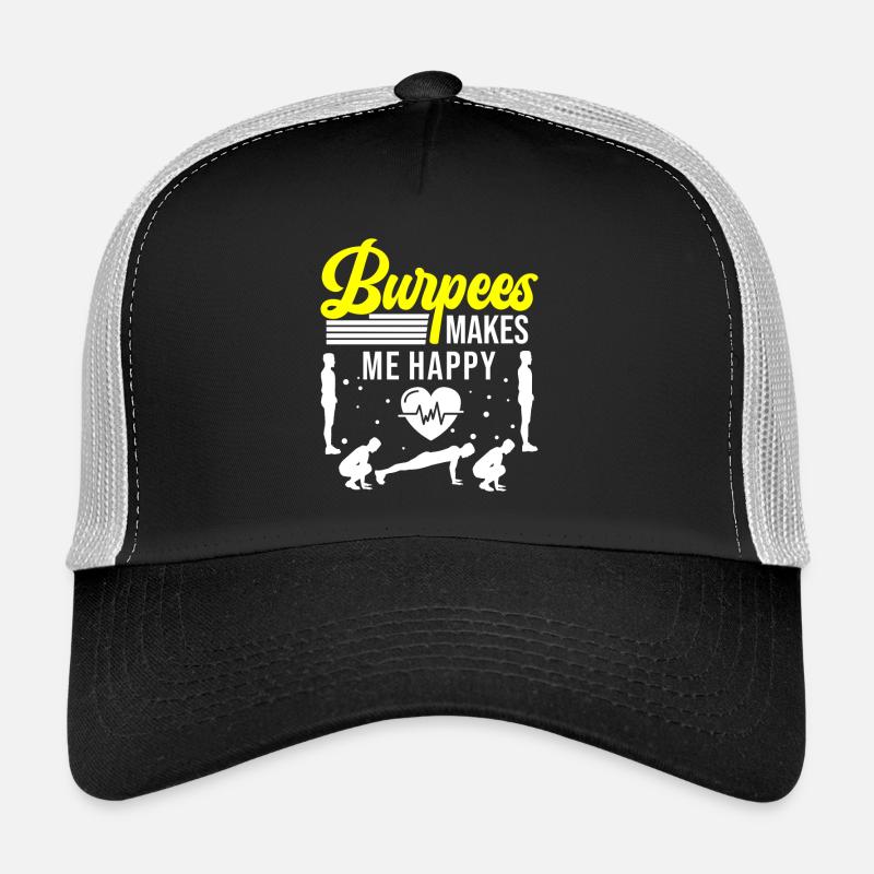 Les burpees me rendent heureuse - Casquette trucker  - noir/gris pierre