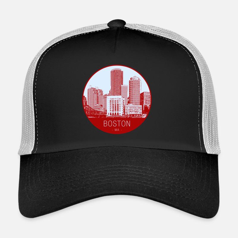Boston Skyline Rundkreis Trucker Cap