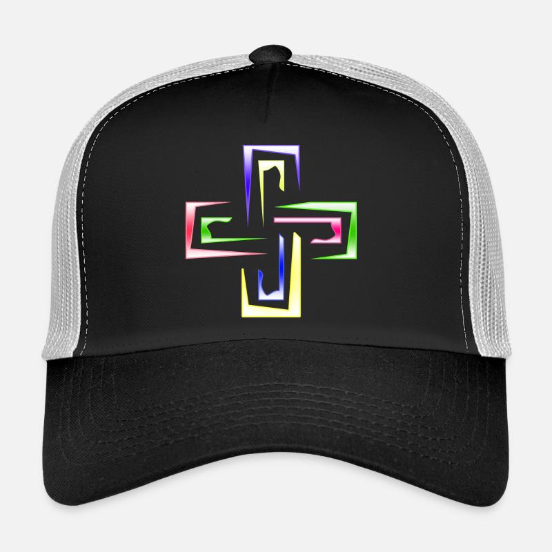 Neon Prism Frames abstraktes Logo Trucker Cap