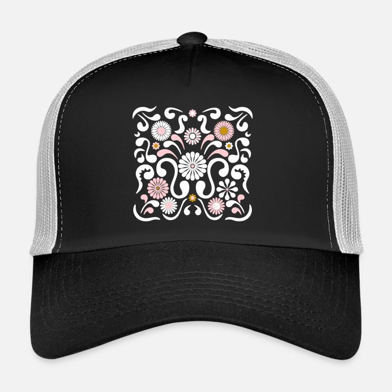 Fête des fleurs l Blanc, Rose et Jaune Casquette trucker 