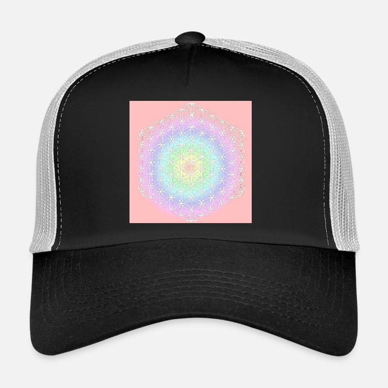 Blume des Lebens weiß - 5. Dimension Trucker Cap