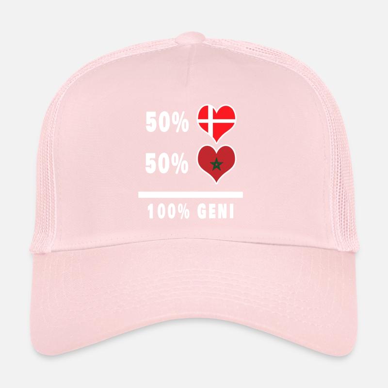 Drapeau 100% génie du Maroc et du Danemark Casquette trucker 