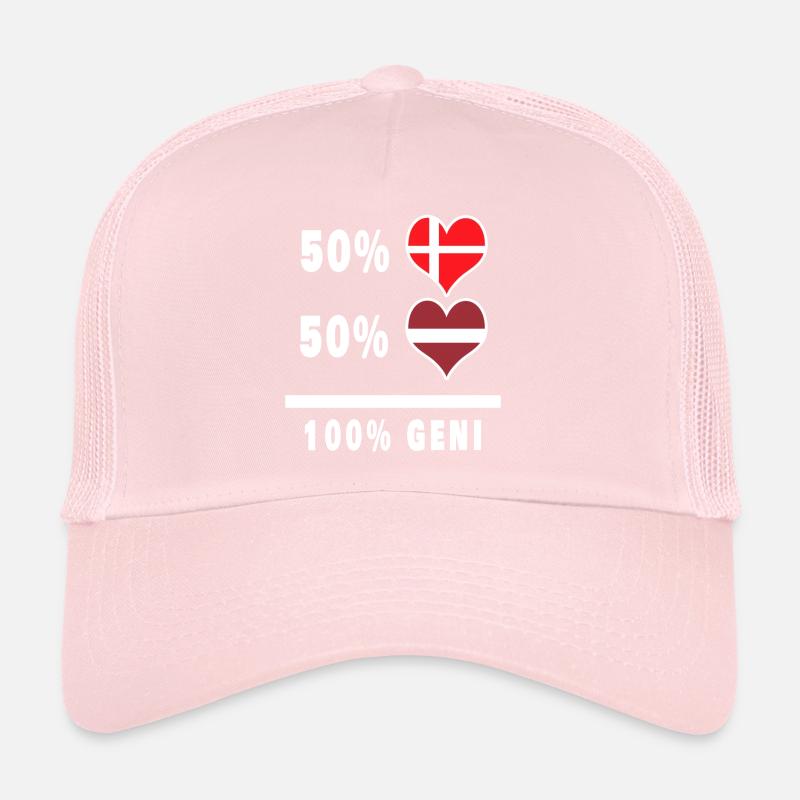 Lettonie et Danemark 100% drapeau de génie Casquette trucker 