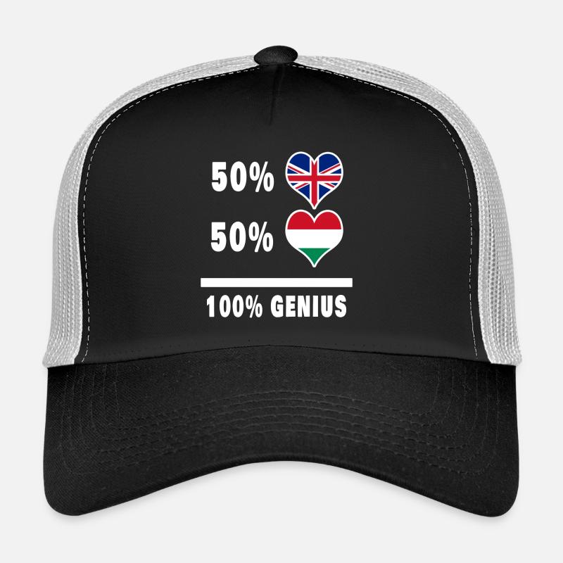 Ungarn und Großbritannien 100% Genius Flagge Trucker Cap