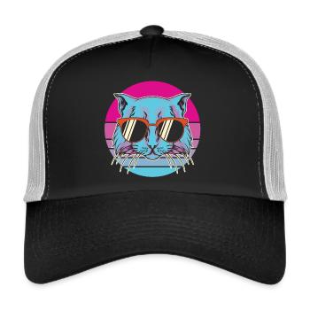 Katze, Katze also, ich liebe Katzen - Trucker Cap - Schwarz/Steingrau - Vorne