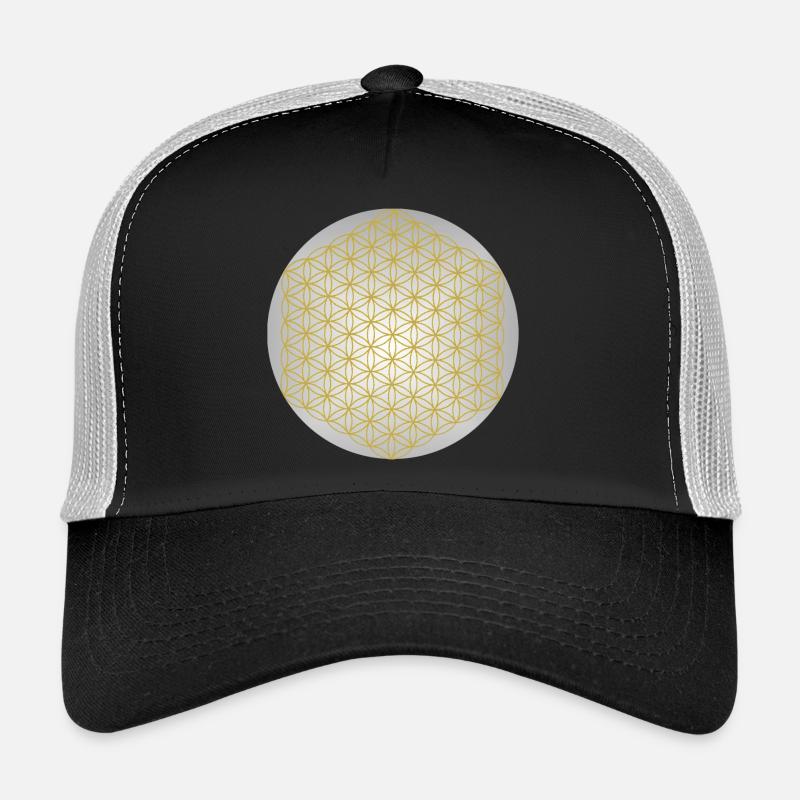 Blume des Lebens Gold - 5. Dimension - Mandala Trucker Cap