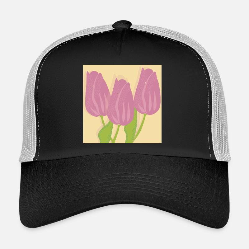 Tulpen - Trucker Cap - Schwarz/Steingrau