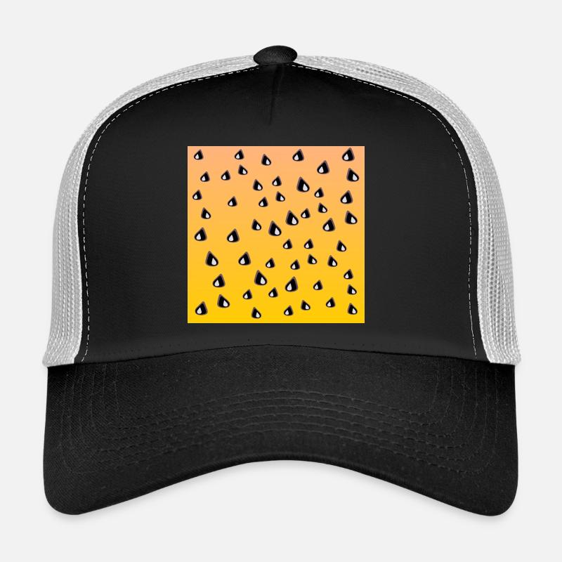 Yellow watermelon pattern VEGETABLES EATING SEEDS Trucker Cap