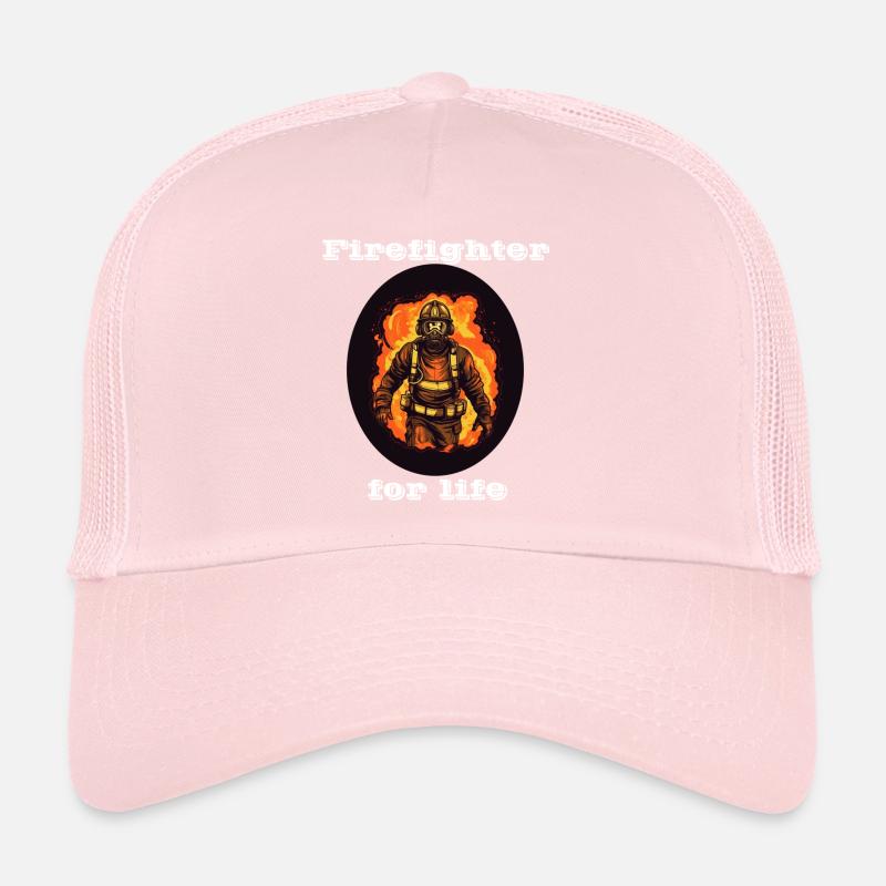 Pompier à vie blanc Casquette trucker 