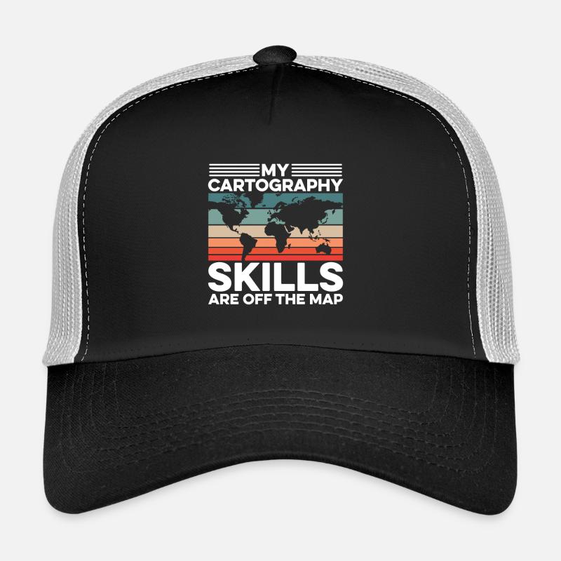 Kartografie Design - Trucker Cap - Schwarz/Steingrau