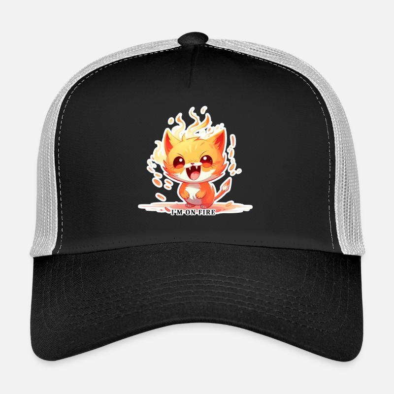 I'm on Fire – Flaming Cat with Power Trucker Cap