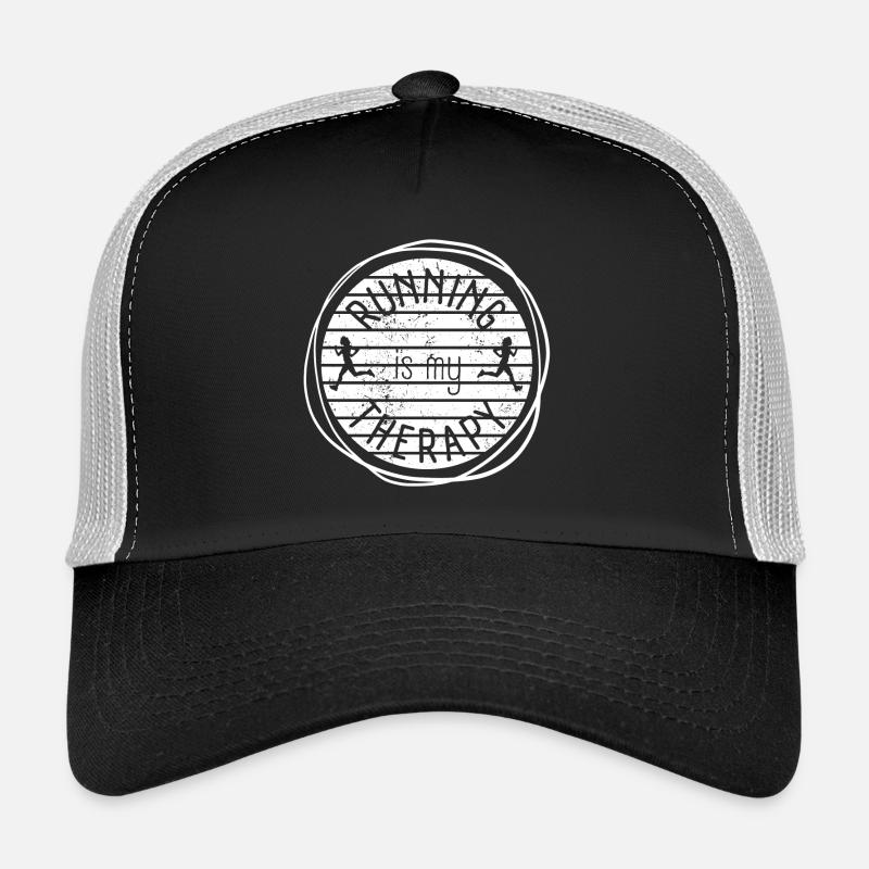 Running Is My Therapy Retro Sunset Trucker Cap