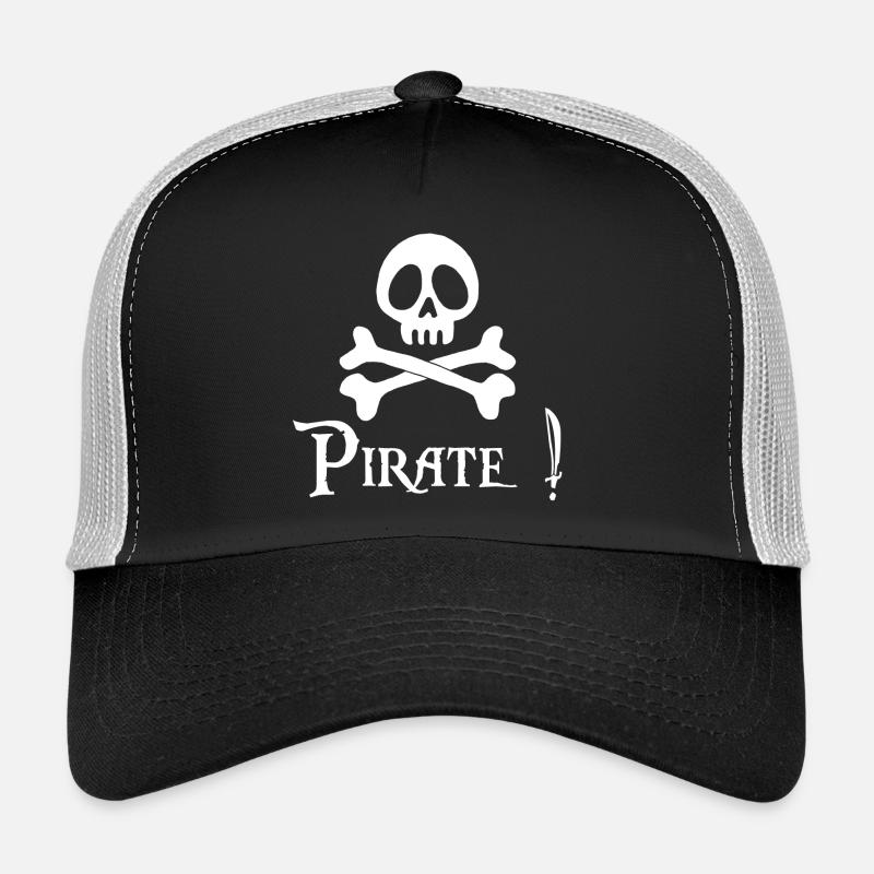 Pirate ! (blanc) Casquette trucker 