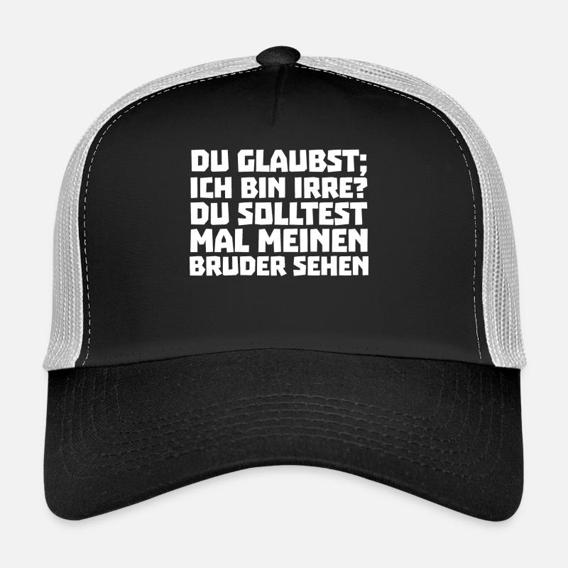 Geschwister Bruderherz Statement Großer Bruder - Trucker Cap - Schwarz/Steingrau