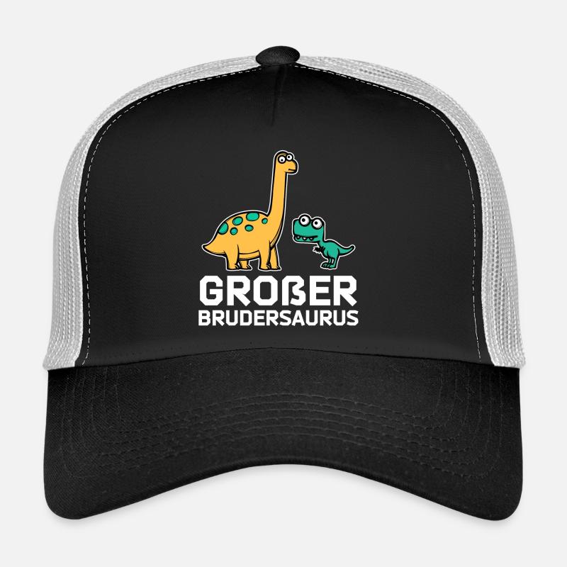 Geschwisterliebe Dino Großer Bruder Statement - Trucker Cap - Schwarz/Steingrau