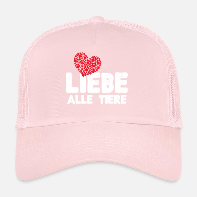 Ich Liebe Tiere Herz Statement Haustiere Trucker Cap