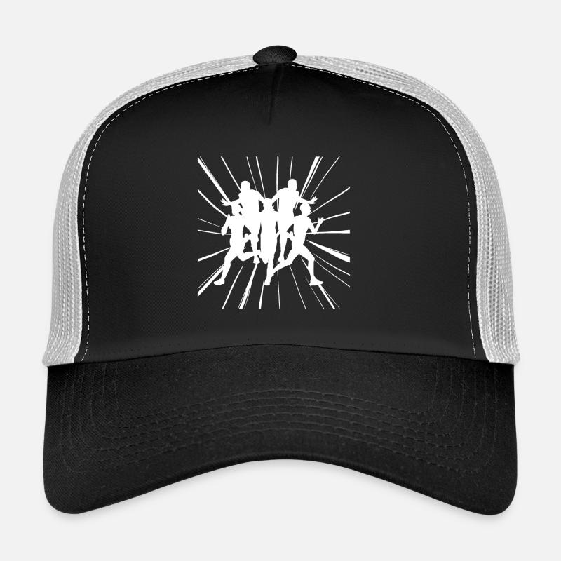 Coureurs rapides à la ligne d’arrivée en compétition - Casquette trucker  - noir/gris pierre
