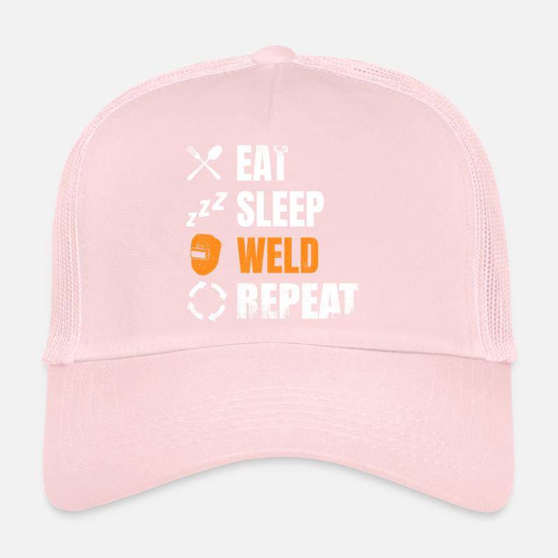 Eat, sleep, weld, repeat Trucker Cap