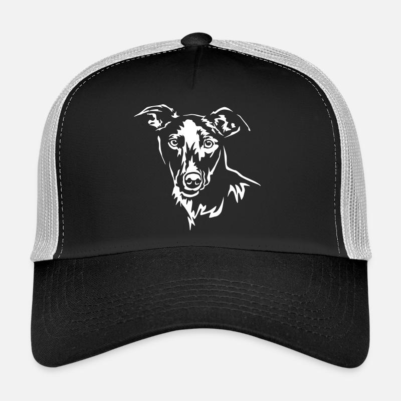Whippet Kopf "Black Edition" - Trucker Cap - Schwarz/Steingrau