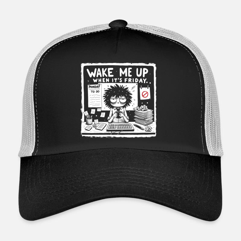 wake me up when it's friday - Trucker Cap - Schwarz/Steingrau