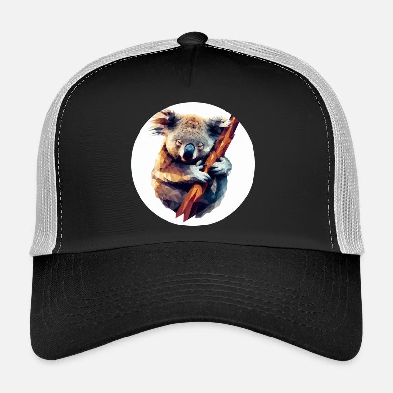 Koala dans l’Art polygonal sur la branche Casquette trucker 
