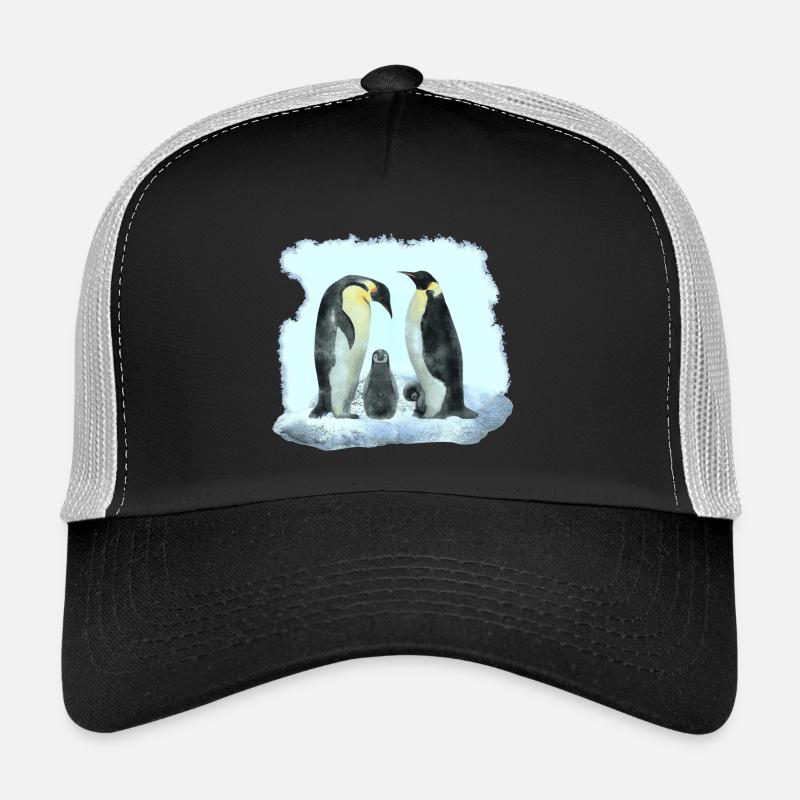 pinguinfamilie, süße vögel - Trucker Cap - Schwarz/Steingrau