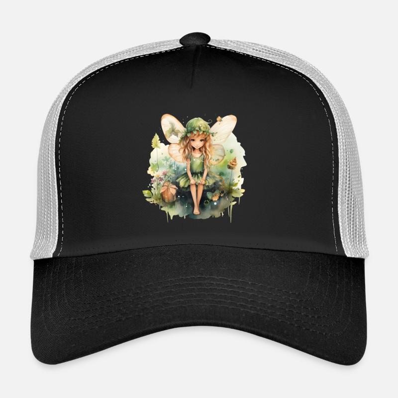 Kleine Aquarellfee - Trucker Cap - Schwarz/Steingrau