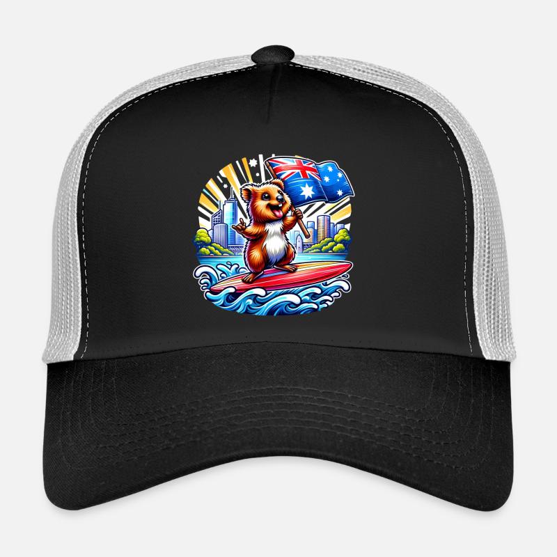 Design de surf australien Quokka Casquette trucker 