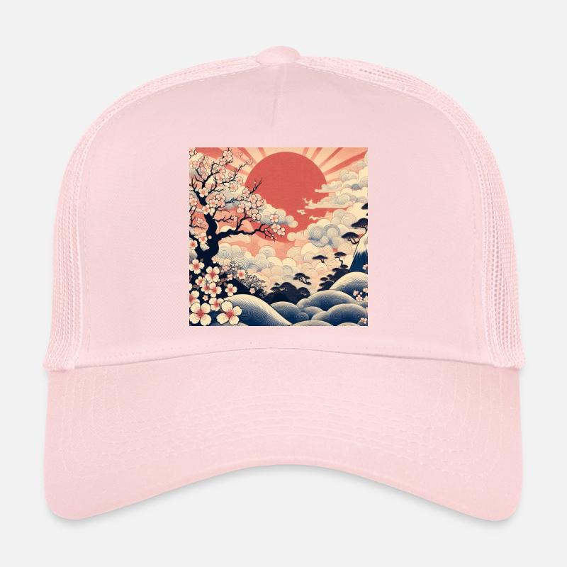 Sonnenaufgang Ukiyo-e-Stil Trucker Cap