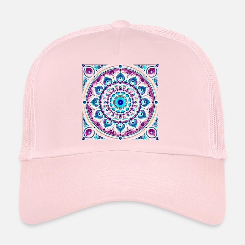 Orbitale Mandala Blau-Rosa Trucker Cap