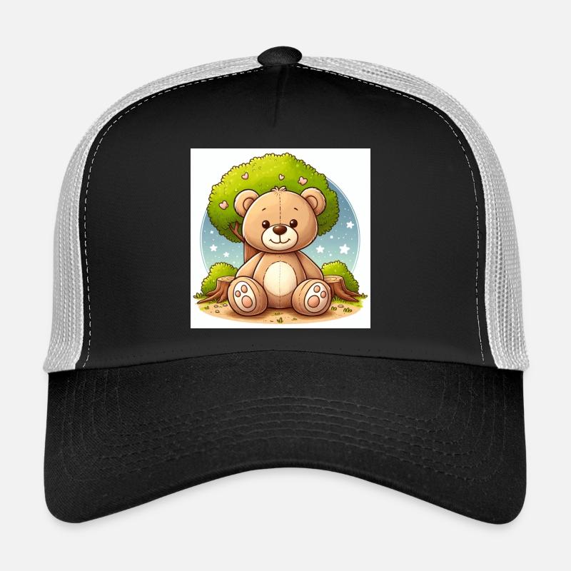 Ours en peluche devant un arbre Casquette trucker 