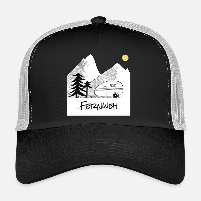 Fernweh - mit dem Wohnwagen in die Berge Trucker Cap