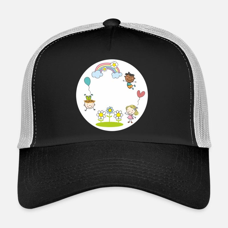Assorted Kids Rainbow Floral Balloon - Trucker Cap - black/stone grey