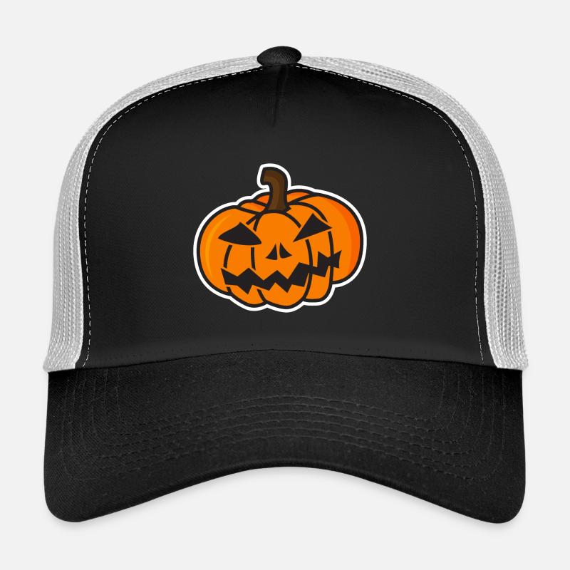 Funny Halloween Pumpkin Mock-up Trucker Cap