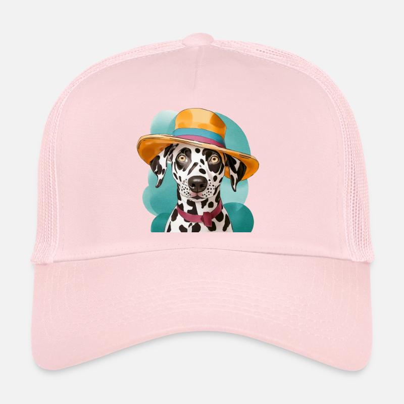 Funny Dalmatian with hat Trucker Cap