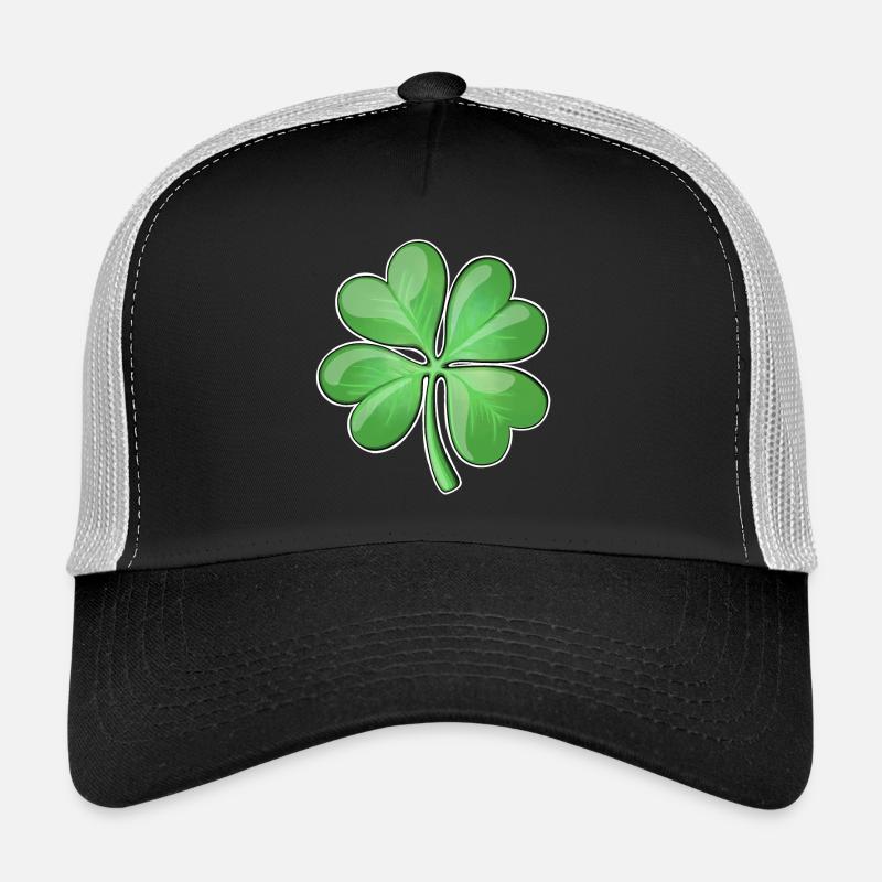 Design vibrant de trèfle à quatre feuilles Casquette trucker 
