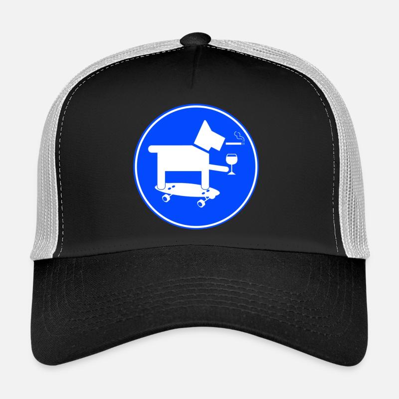 Skateboard-Hund - Trucker Cap - Schwarz/Steingrau