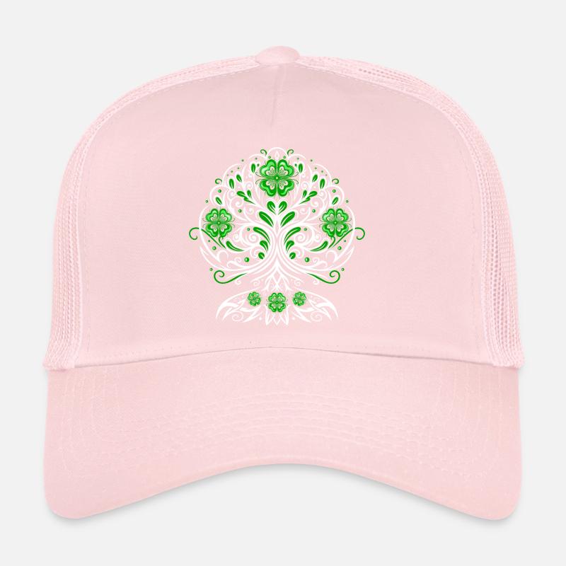 Arbre de vie de la Saint-Patrick avec des trèfles Casquette trucker 